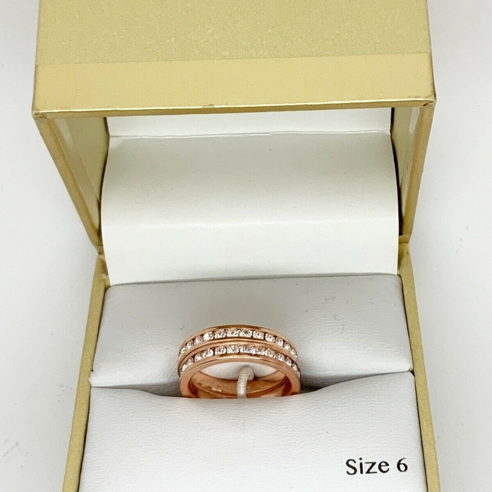 Charter Club Rose Gold Tone Pave Eternity Bands CZ